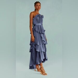 AMUR Blue Pleated Dress